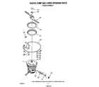 Whirlpool DU8500XT1 heater, pump and lower spray arm diagram