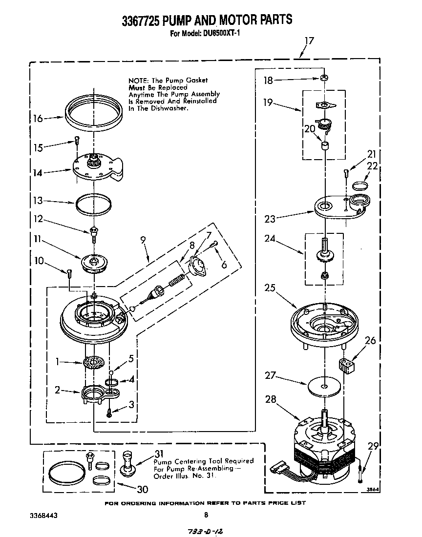 3367725 PUMP AND MOTOR