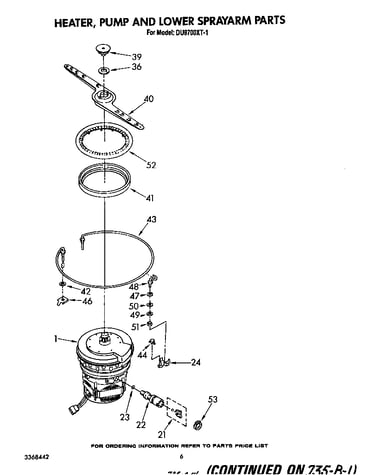 Heater, pump and lower sprayarm