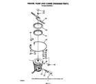 Whirlpool DU9700XR4 heater, pump and lower spray arm diagram
