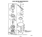 Whirlpool DU8350XT0 heater, pump and lower sprayarm diagram