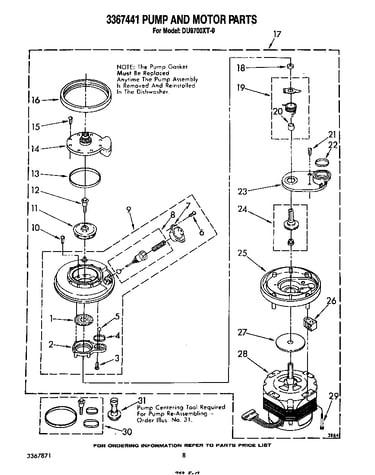 3367441 pump and motor
