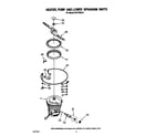 Whirlpool DU7770XS0 heater, pump and lower sprayarm diagram