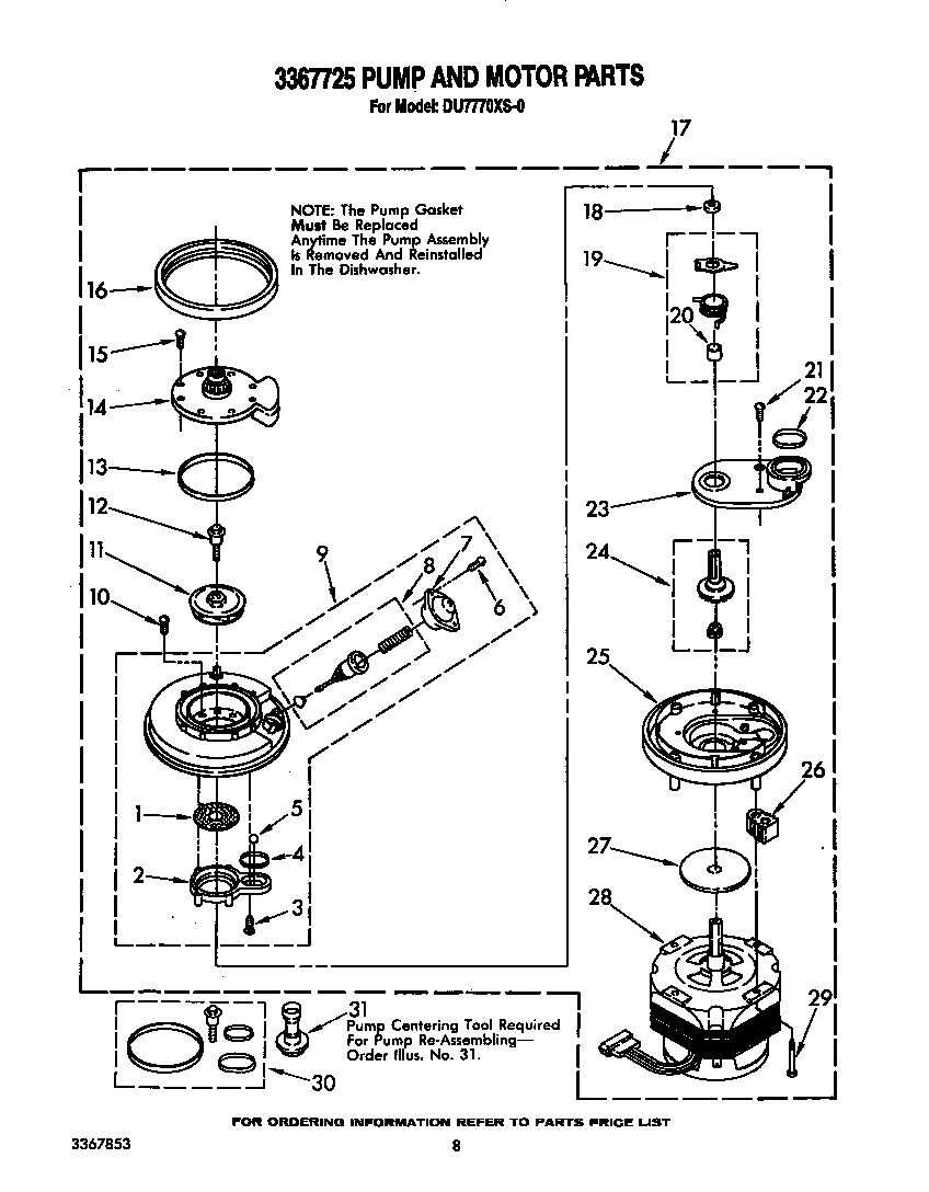 3367725 PUMP AND MOTOR