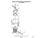 Whirlpool GDU4050XPW4 heater, pump and lower spray arm diagram