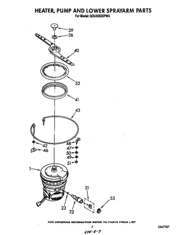 Heater, pump and lower spray arm