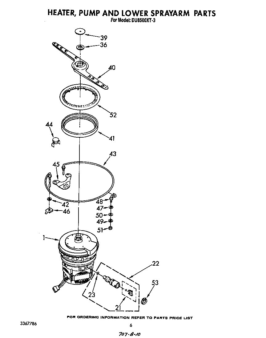 Heater, pump and lower sprayarm