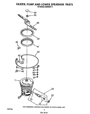 Heater, pump and lower sprayarm