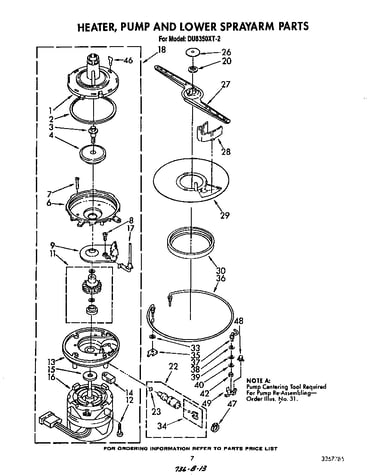 Heater, pump and lower sprayarm