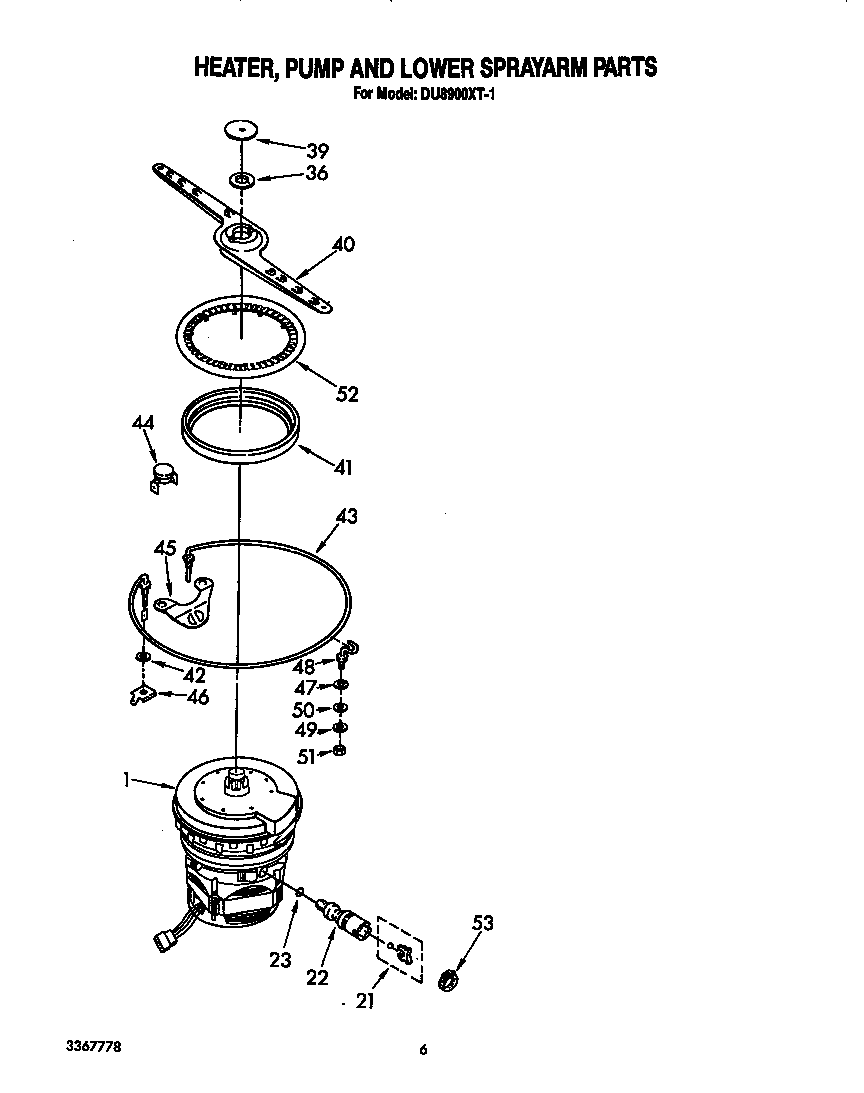 HEATER,PUMP AND LOWER SPRAYARM