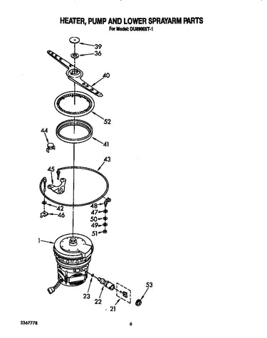 Heater,pump and lower sprayarm