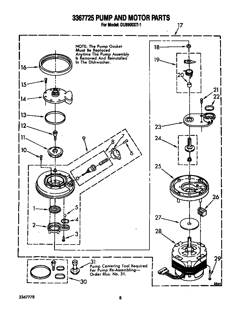 3367725 PUMP AND MOTOR