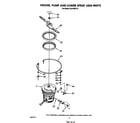 Whirlpool DU9100XT0 heater,, pump and lower spray arm diagram