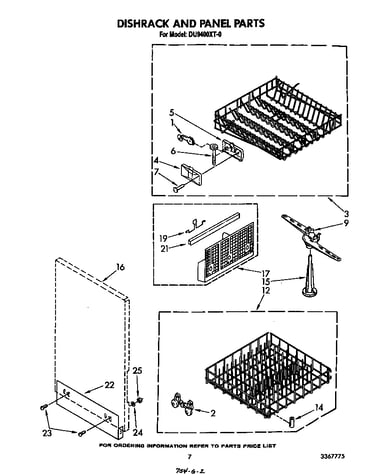 Dishrack and panel