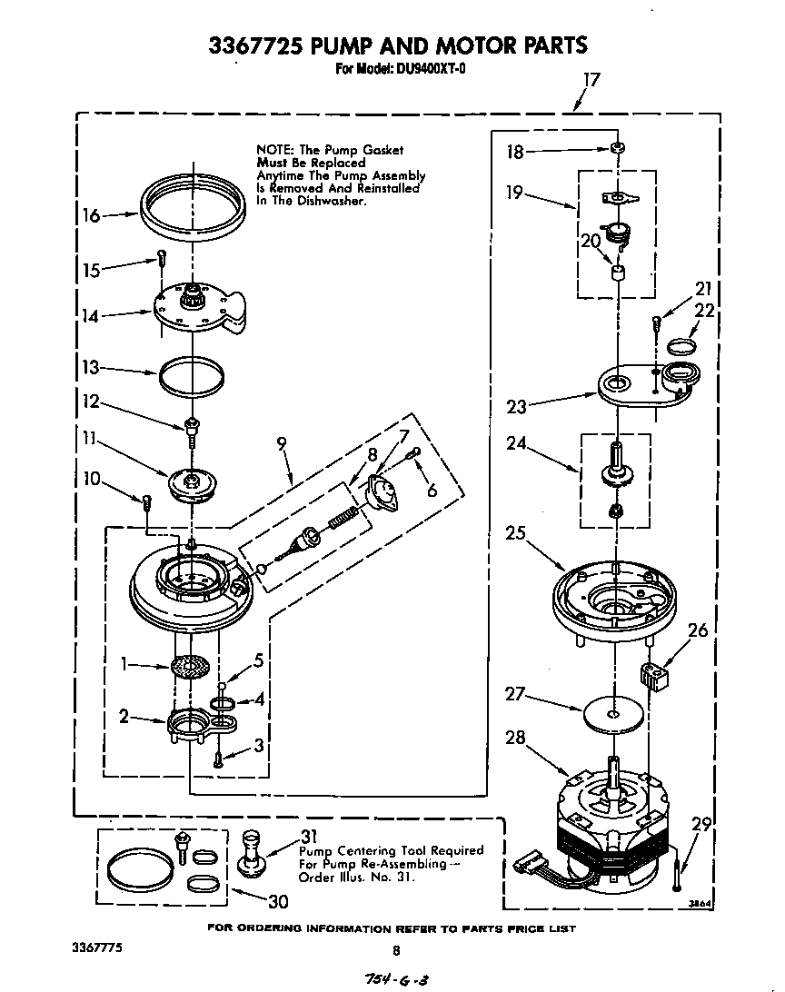 3367725 pump and motor
