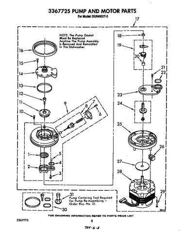 3367725 pump and motor