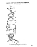 Heater, pump and lower spray arm