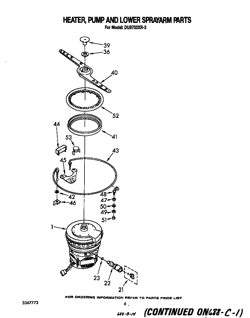 Heater, pump and lower spray arm