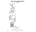 Whirlpool DU8500XT0 heater, pump and lower spray arm diagram