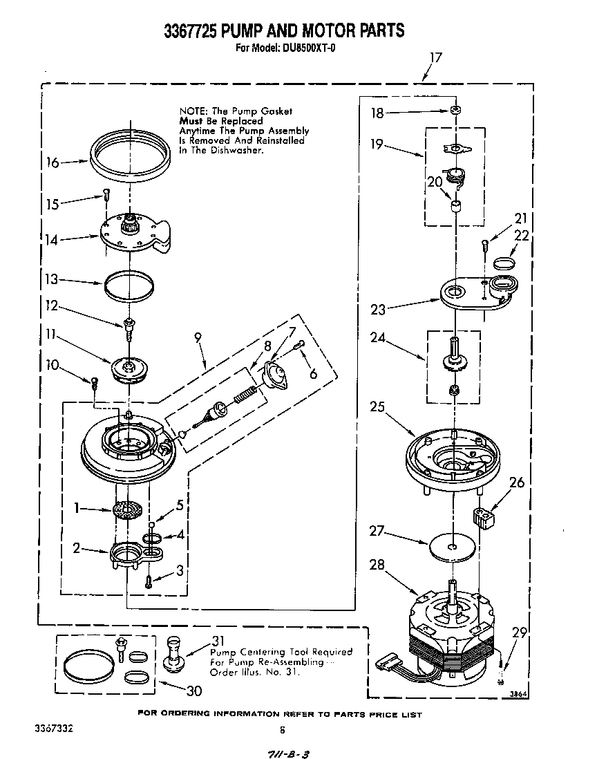 3367725 PUMP AND MOTOR