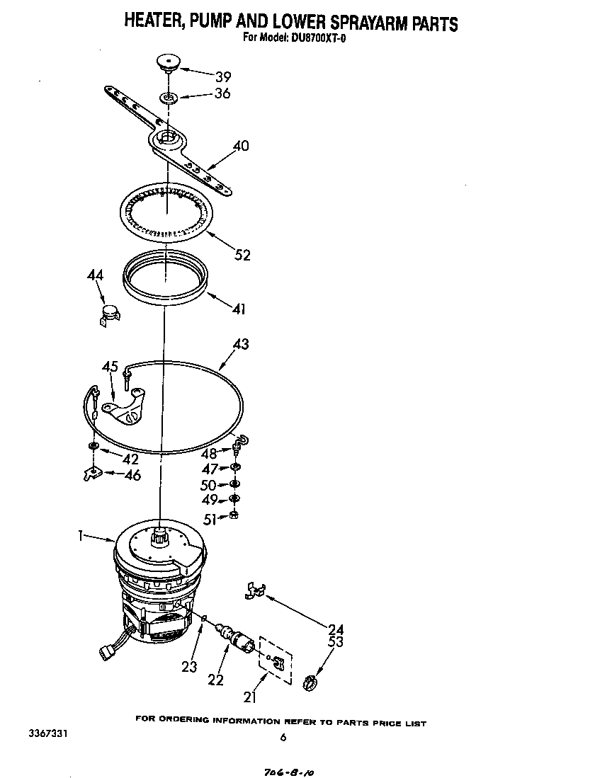 HEATER, PUMP AND LOWER SPRAYARM