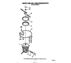 Whirlpool DP6000XRP2 heater, pump and lower spray arm diagram