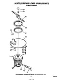 Heater, pump and lower spray arm