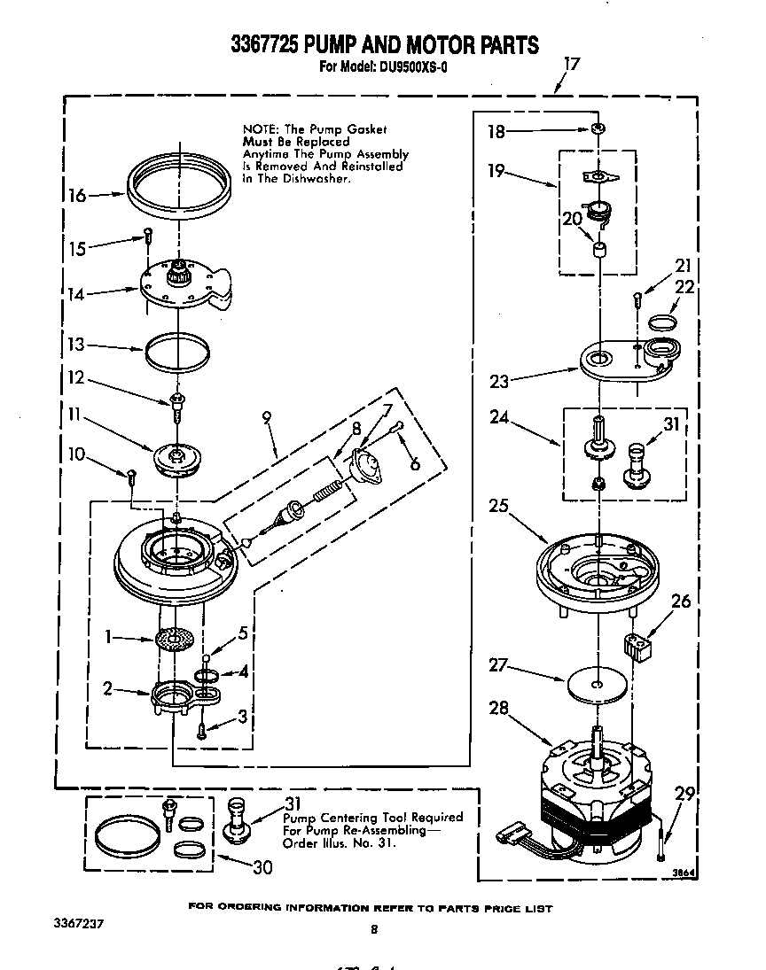 3367725 PUMP AND MOTOR