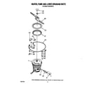 Whirlpool DU9700XR2 heater, pump and lower spray arm diagram