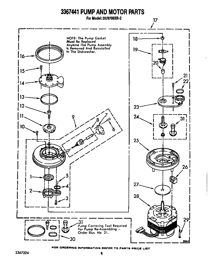 3367441 PUMP AND MOTOR
