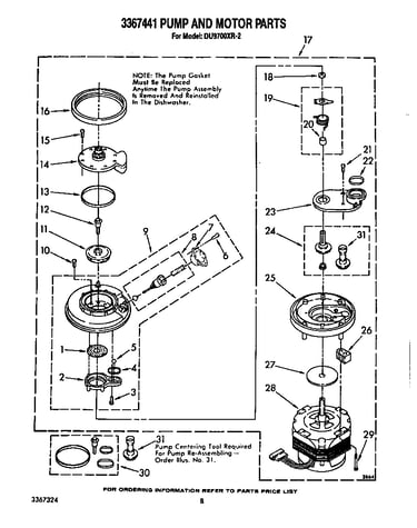 3367441 pump and motor