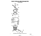 Whirlpool DU4040XP2 heater, pump and lower sprayarm diagram
