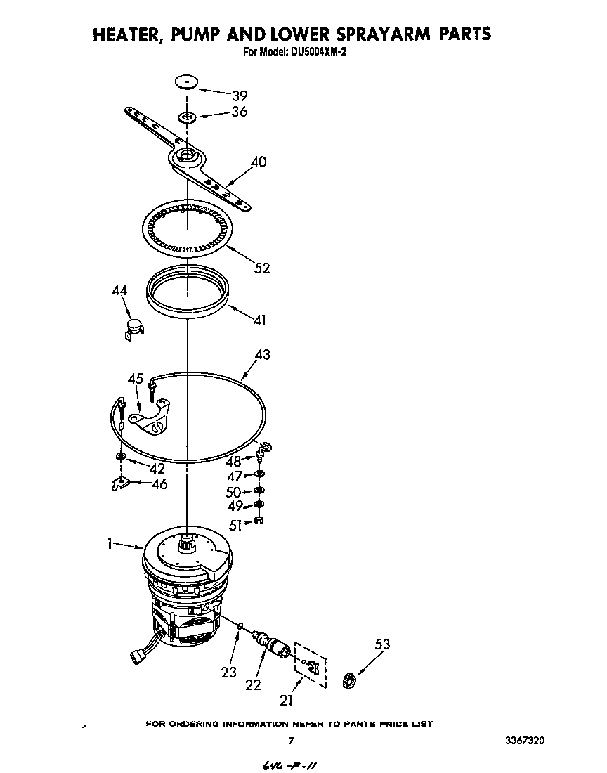 Heater, pump and lower sprayarm