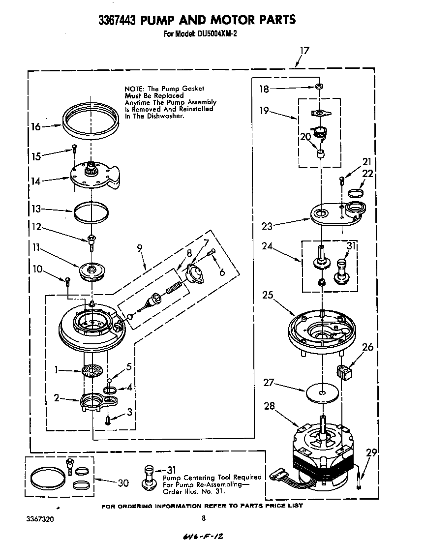 3367443 pump and motor