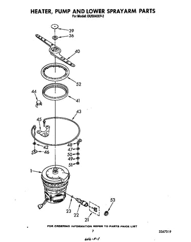 Heater, pump and lower sprayarm