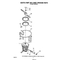 Whirlpool DU7500XR2 heater, pump and lower sprayarm diagram