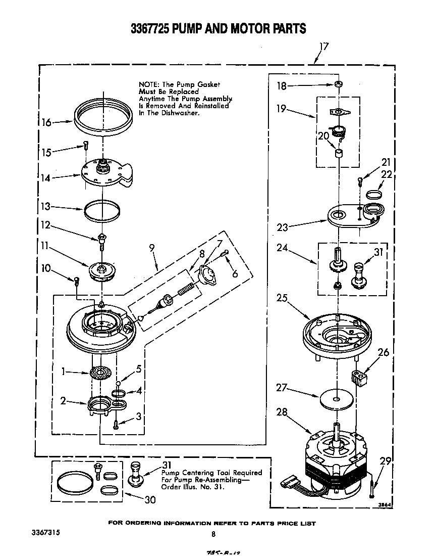 3367725 PUMP AND MOTOR