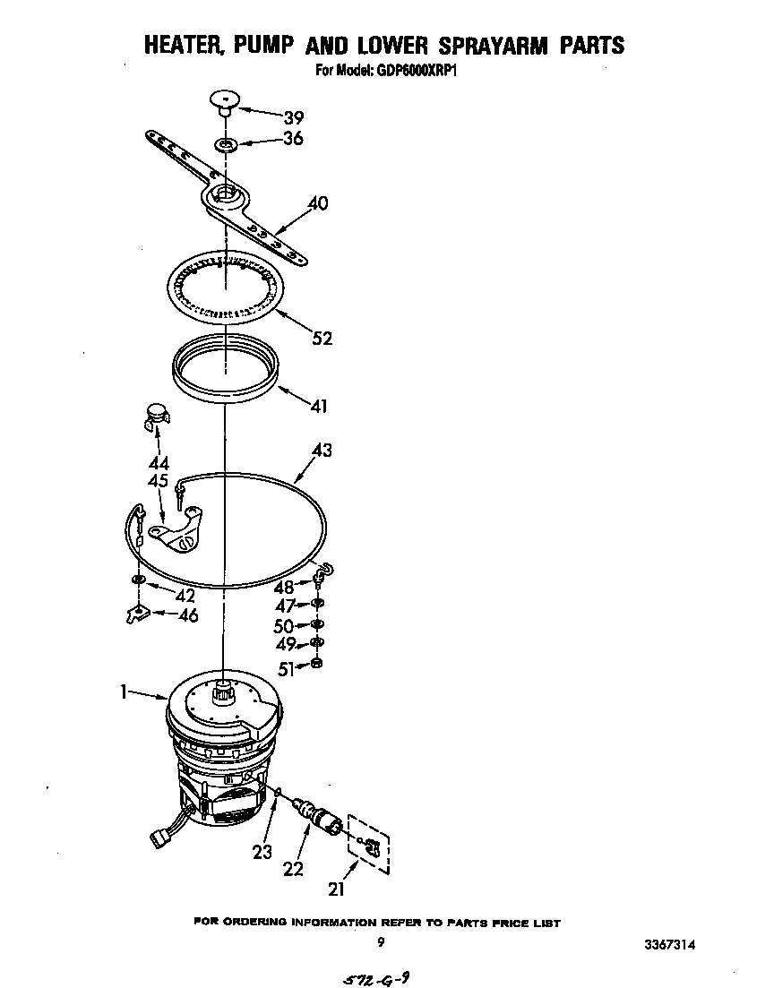 HEATER, PUMP AND LOWER SPRAYARM