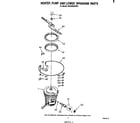 Whirlpool GDU4050XPW1 heater, pump and lower sprayarm diagram