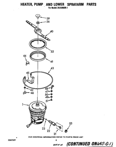 Heater, pump and lower sprayarm