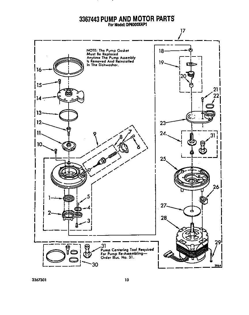 3367443 pump and motor