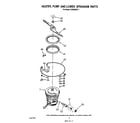 Whirlpool DU9000XR1 heater, pump and lower spray arm diagram