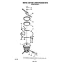 Whirlpool DU9700XR1 heater, pump and lower sprayarm diagram