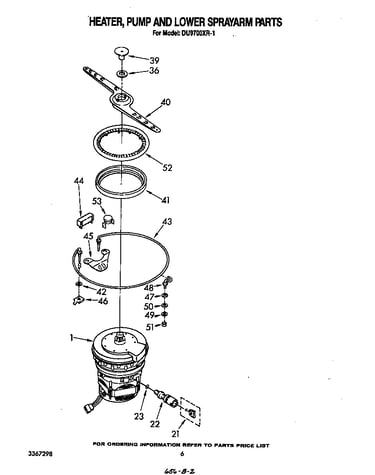 Heater, pump and lower sprayarm