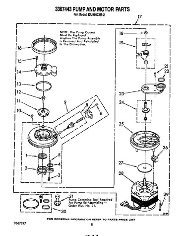 3367443 pump and motor