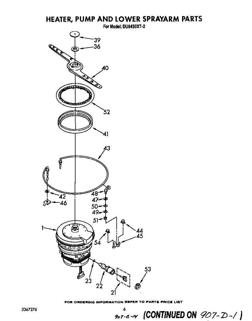Heater, pump and lower spray arm