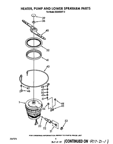 Heater, pump and lower spray arm