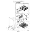 Whirlpool DU9450XT2 dish rack and panel diagram