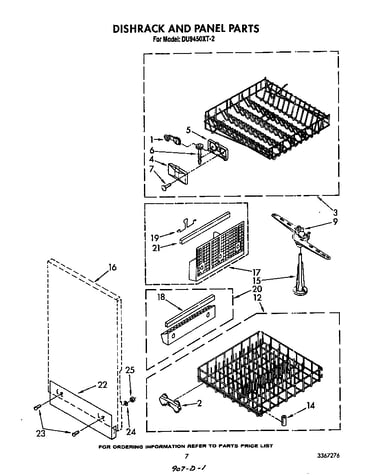 Dish rack and panel