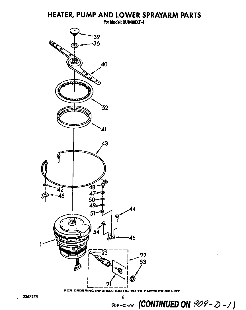 Heater, pump and lower spray arm